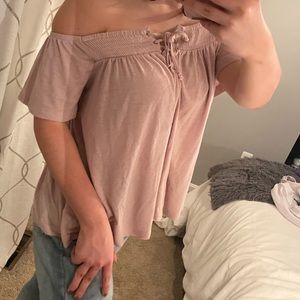Light pink mid sleeve shirt